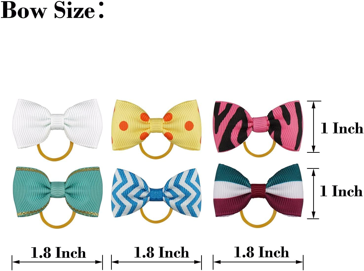 Ledorr Polka Dot Hair Bows with Rubber Bands for Small Dogs and Puppies - Image 7